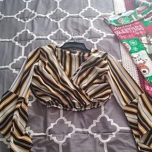 Scrape crop top long sleeve